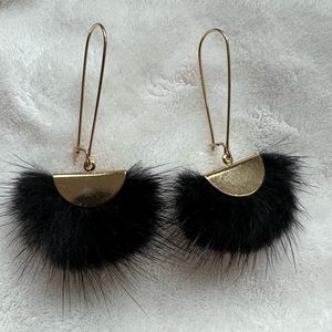 Mink tear drop earrings